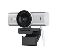Logitech MX Brio Ultra HD 4K Collaboration and Streaming Webcam, 1080p at 60 FPS, Dual Noise Reducing Mics, Show Mode, USB-C, Webcam Cover, Works with Microsoft Teams, Zoom, Google Meet - Pale Grey