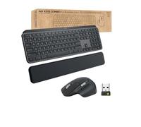 Logitech MX Keys Combo for Business | Gen 2, Full Size Wireless Keyboard and Wireless Mouse, with Keyboard Palm Rest, Bluetooth, Logi Bolt, Quiet Clicks, Windows/Mac/Chrome/Linux, QWERTY UK - Grey