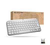 Logitech MX Keys Mini Wireless Illuminated Keyboard for Business, Compact, Logi Bolt Technology, Backlit, Rechargeable, Globally Certified, Windows/Mac/Chrome/Linux, QWERTY UK English - Light Grey