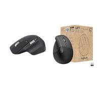 Logitech MX Master 3S - Wireless Performance Mouse with Ultra-Fast Scrolling, Ergonomic, 8K DPI - Dark Gray & Lift for Business, Vertical Ergonomic Mouse, Wireless, Bluetooth or Secured Logi Bolt USB