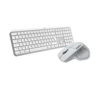 Logitech MX Master 4 for Mac, Ergonomic Bluetooth Mouse with Advanced Performance Haptic Feedback, Ultra-Fast, MacOS, iPadOS, Windows + MX Keys S for Mac, Wireless Keyboard,QWERTY UK - White silver
