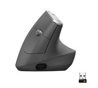 Logitech MX Vertical Ergonomic Mouse, Multi-Device, Bluetooth or 2.4GHz Wireless with USB Unifying Receiver, 4000 DPI Optical Tracking, 4 Buttons, Fast Charging, Laptop/PC/Mac/iPad OS- Black