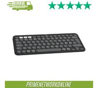 Logitech Pebble Keys 2 K380s, Multi-Device Bluetooth Wireless Keyboard with Customisable Shortcuts,Slim and Portable, Easy-Switch for Windows/macOS/iPadOS/Android/Chrome OS, QWERTY UK Layout, Graphite, New