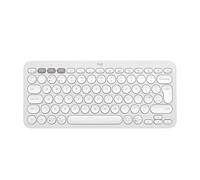Logitech Pebble Keys 2 K380s, Multi-Device Bluetooth Wireless Keyboard with Customisable Shortcuts,Slim and Portable, Easy-Switch for Windows/macOS/iPadOS/Android/Chrome OS, QWERTY UK Layout, White, New