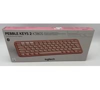 Logitech Pebble Keys 2 K380s, Multi-Device Bluetooth Wireless Keyboard with Customisable Shortcuts,Slim and Portable, Easy-Switch for Windows/macOS/iPadOS/Android/Chrome OS, QWERTY UK Layout, Rose, New