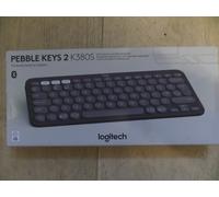 Logitech Pebble Keys 2 K380s, Multi-Device Bluetooth Wireless Keyboard with Customisable Shortcuts,Slim and Portable, Easy-Switch for Windows/macOS/iPadOS/Android/Chrome OS, QWERTY UK Layout, White, New