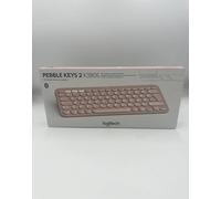 Logitech Pebble Keys 2 K380s, Multi-Device Bluetooth Wireless Keyboard with Customisable Shortcuts,Slim and Portable, Easy-Switch for Windows/macOS/iPadOS/Android/Chrome OS, QWERTY UK Layout, Rose, New