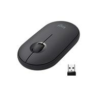 Logitech Pebble Wireless Mouse with Bluetooth or 2.4 GHz Receiver, Silent, Slim Computer Mouse with Quiet Clicks, for Laptop/Notebook/iPad/PC/Mac/Chromebook - Graphite/Black