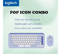 Logitech POP ICON COMBO Keyboard and mouse set Wireless keyboard and mouse set Dual-mode connection Custom keys three-device white
