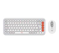Logitech POP Icon Keyboard Mouse Combo in Off White & Orange