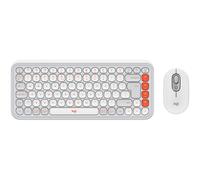 Logitech POP Icon Keyboard Mouse Combo in Off White & Orange