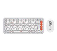 Logitech POP Icon Keyboard Mouse Combo in Off White & Orange