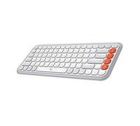 Logitech Pop Icon Keys Wireless Bluetooth Keyboard, Comfortable Typing, Programmable Keys, Easy-Switch Between Up to 3 Devices, for Laptop, Tablet, PC - Off White and Orange