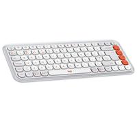 Logitech POP ICON KEYS Wireless Bluetooth Keyboard, Comfortable Typing, Programmable Keys, Easy-Switch Between up to 3 Devices, for Laptop, Tablet, PC, QWERTY UK English Layout - White