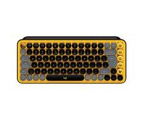Logitech POP Keys Mechanical Wireless Keyboard with Customisable Emoji Keys, Durable Compact Design, Bluetooth or USB Connectivity, Multi-Device, OS Compatible, QWERTY UK English Layout - Blast