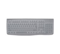 Logitech Protective Cover for K120 Keyboard and MK120 Desktop, durable silicone wrap-around design, liquid-proof,ultrathin, translucent - White