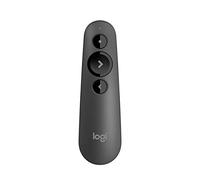 Logitech R500 Wireless Presentation Remote, 2.4 GHz and Bluetooth, USB-Receiver, Red Laser Pointer, 20-Meter Operating Range, 3 Buttons, PC/Mac/Android/iOS - Black