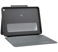Logitech Rugged Folio - iPad (7th, 8th, & 9th generation) Protective Keyboard Case, AZERTY French Layout - Graphite