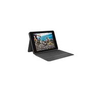 Logitech Rugged Folio for iPad (7th, 8th, & 9th generation) Protective Keyboard Case, QWERTZ German Layout - Graphite