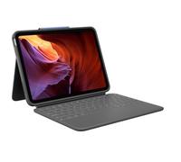 Logitech Rugged Folio Keyboard Case for iPad (10th gen & A16) with Smart Connector and Durable Spill-Proof Keyboard, QWERTY UK English Layout - Grey