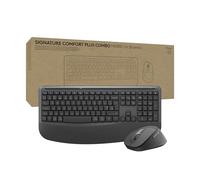 Logitech Signature Comfort Plus Combo MK880 for Business, Full-Size Wireless Keyboard and Mouse with Palm Rest, Silent Clicks, Secure Receiver, Bluetooth, Windows/macOS, QWERTY UK English - Graphite