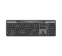 Logitech Signature slim solar+ wireless keyboard, solar and artificial light powered, durable battery that lasts up to 10 years, customizable keys, Bluetooth - Graphite - QWERTY
