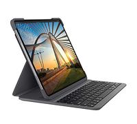 Logitech Slim Folio Pro for 12.9 inch iPad Pro (3rd & 4th gen, Model: A1876/A2014/A1895/A1983/A229/A2233) Backlit Keyboard, Advanced Wireless Bluetooth, Magnetic Latch, QWERTY UK Layout, Grey