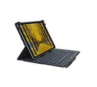 Logitech Universal Folio iPad or Tablet Case with Wireless Bluetooth Keyboard, For 9-10 Inch Apple, Android or Windows Tablets, Easy Set-Up, 2 Year Battery Life, QWERTY UK Layout - Black