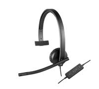 Logitech H570e Wired Headset, Mono Headphones with Noise-Cancelling Microphone
