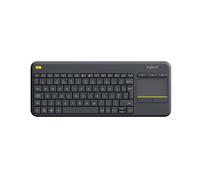 Logitech Wireless Touch Keyboard K400 Plus. Keyboard form factor: Mini. Keyboard style: Straight. Connectivity technology: Wireless Device interface: RF Wireless Keyboard layout: QWERTY Recommended us