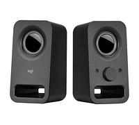 Logitech Z150 Compact Multimedia Stereo Speakers, EU PLUG, 3.5mm Audio Input, Integrated Controls, Headphone Jack, Computer/Smartphone/Tablet/Music Player - Midnight Black