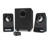 Logitech Z213 Compact PC Multimedia 2.1 Speaker System with Subwoofer, 14 W, Control Pad, 3.5mm Audio Input, Headphone Jack, UK Plug, Computer/TV/Smartphone/Tablet/Music Player - Black