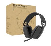 Logitech Zone Vibe Wireless Bluetooth headphones with noise-cancelling mic, undergoing certification for Microsoft Teams over native Bluetooth, Mac/PC - Graphite