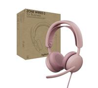 Logitech Zone Wired 2 for Business - Noise-Canceling Headset with Adaptive Hybrid Anc, Microsoft Teams Certified, USB-C with USB-A adapter - Rose