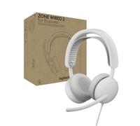 Logitech Zone Wired 2 for Business - Noise-Canceling Headset with Adaptive Hybrid Anc, Microsoft Teams Certified, USB-C with USB-A adapter - Off-White