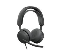 Logitech Zone Wired 2 Graphite UC Wired USB-C headset for UC platforms with adaptive hybrid ANC, dual AI microphones and compatibility with Zoom,