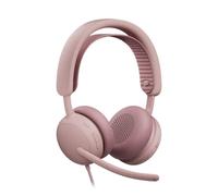 Logitech Zone Wired 2 Pink Teams Microsoft Teams-certified USB-C wired headset with adaptive hybrid ANC, dual AI microphones and comfortable design