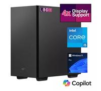 LOGIX Micro Tower - Designed for CCTV Use - Intel i5 Processor 16GB Kingston Memory 500GB Kingston SSD Output to 4 Monitors with Dual LAN Windows 11 Pro