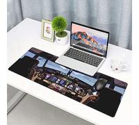 LOGMOR Airplane Aircraft Cockpit Large Mouse Pad, Extended XXL Gaming Mouse Pad 31.5x12 Inch, Waterproof Desk Mat with Stitched Edge, Non-Slip Keyboard Mousepad for Office & Home