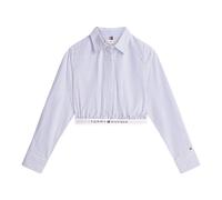 Logo Band Cropped Poplin Shirt - female - Tommy Hilfiger - Shirts - Blue - M - Blouses & Shirts M