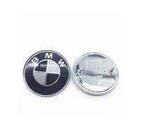 Logo Bmw For Real Carbon Fiber Black Silver 74mm Hood Emblem Badge Trunk