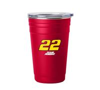 Logo Brands NASCAR Joey Logano 22oz Flipside Stainless Cup - 22oz Double-Wall Insulation, Long-Lasting Durable Finish, NASCAR Racing Design - Great for Travel and Outdoor Events