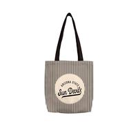 Logo Brands NCAA Arizona State Sun Devils Classic Canvas Tote Bag - Lightweight Build, Fashionable Stripe Design - Easy to Clean & Ideal for Life On the Move
