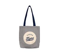 Logo Brands NCAA Auburn Tigers Classic Canvas Tote Bag - Lightweight Build, Fashionable Stripe Design - Easy to Clean & Ideal for Life On the Move
