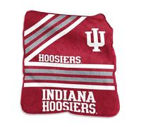 Logo Brands NCAA Indiana Hoosiers Striped Raschel Throw Blanket - 50 x 60 Soft Fleece Blanket, Officially Licensed Collegiate Design, Cozy Throw for Tailgating, Game Day, & Home Décor