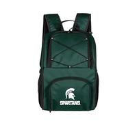 Logo Brands NCAA Michigan State Spartans 24-Can Flex Backpack Cooler - Leak-Proof Lining, Bungee Cord Top & Shoulder Straps - Portable Cooler for Tailgates, Beach & Outdoor Events