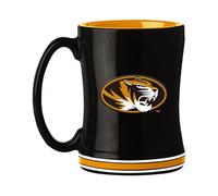 Logo Brands NCAA Missouri Tigers 14 oz Relief Coffee Mug - Officially Licensed Mug, Sculpted 3D Logo and Team Colors - Comfortable Handle and Glossy Finish for College Sports Fans