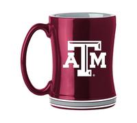 Logo Brands NCAA Texas A&M Aggies 14oz Ceramic Relief Mug with Team Logo and Elongated Handle