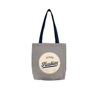 Logo Brands NCAA UConn Huskies Classic Canvas Tote Bag - Lightweight Build, Fashionable Stripe Design - Easy to Clean & Ideal for Life On the Move