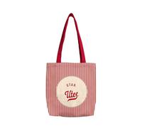 Logo Brands NCAA Utah Utes Classic Canvas Tote Bag - Lightweight Build, Fashionable Stripe Design - Easy to Clean & Ideal for Life On the Move